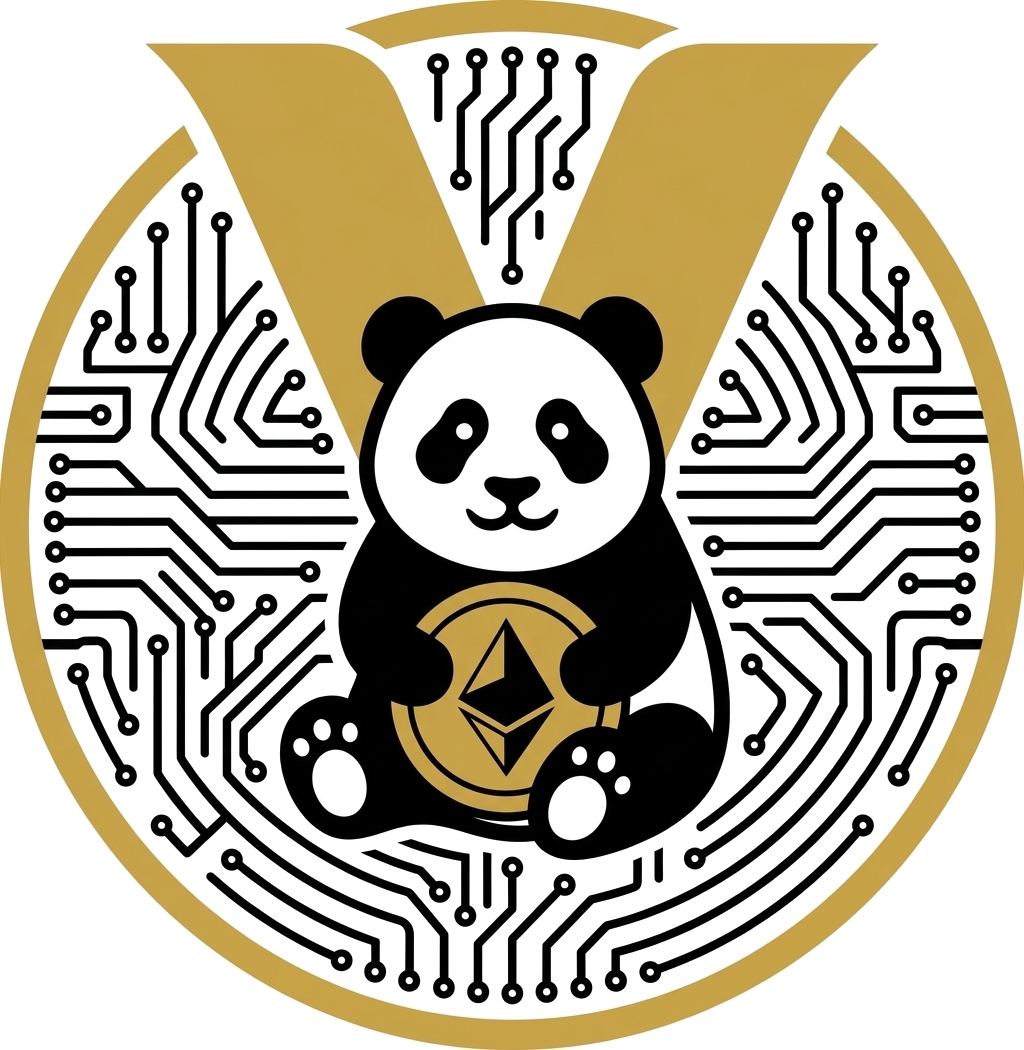 VCTR logo: a panda with a gold V and circuit-board details